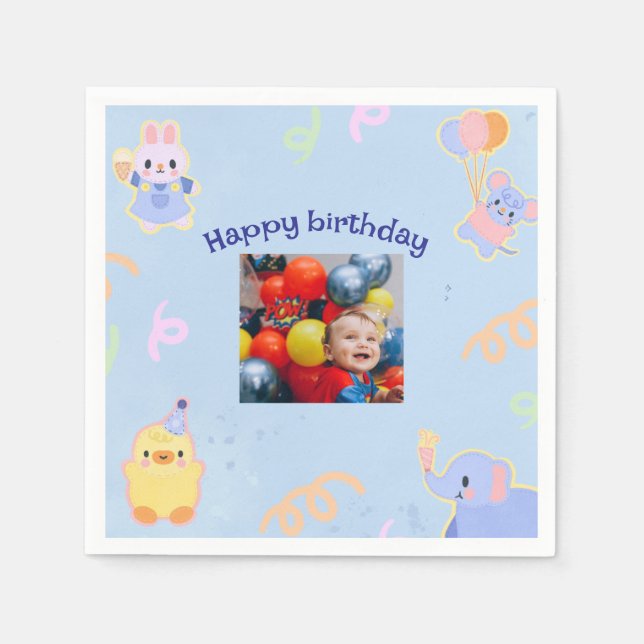 Guardanapo de Foto de Natal Personalizado (Frente)