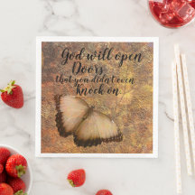 Guardanapo de jantar de papel Deus abre portas Rel