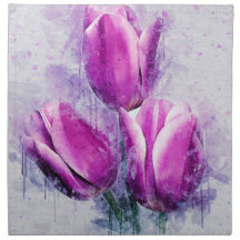 Guardanapo de jantar Tulipa Roxa