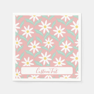 Guardanapo De Papel С hamomile Flor Rosa Colorido Deixa Personalizar