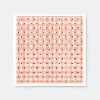 GUARDANAPO DE PAPEL いちご チェック オレンジ
