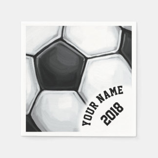 Guardanapo De Papel 06de 12 Futebol Negro e Branco Themed Napkins