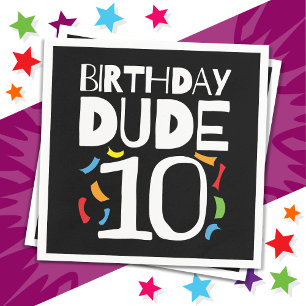 Guardanapo De Papel 10º aniversário 10 anos Aniversário de criança Dud
