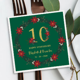 Guardanapo De Papel 10º Aniversário Personalizado Natal Napkins