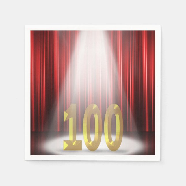 Guardanapo De Papel 100º aniversário em destaque no palco (Frente)