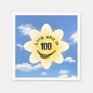 Guardanapo De Papel 100º Aniversário Verão Sol e Nuvens