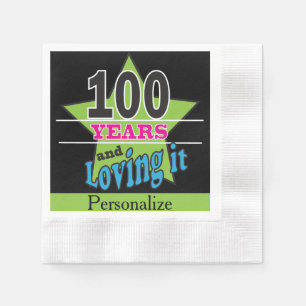 Guardanapo De Papel 100 anos e amor dele aniversário de 100th