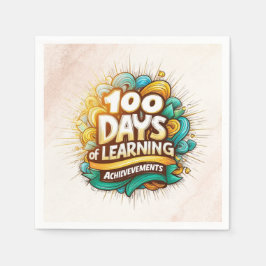 Guardanapo De Papel 100 dias de realizações de aprendizado marcos impo
