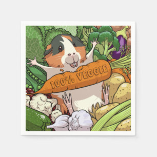 Guardanapo De Papel 100% Veggie Happy Guiné Pig Com Cenoura