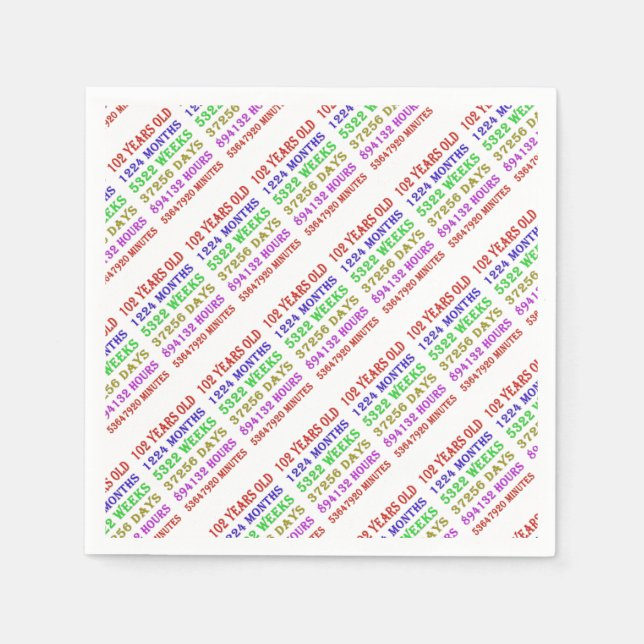 Guardanapo De Papel 102.º Aniversário - Marcos (Frente)