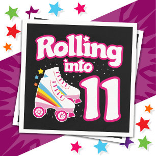 Guardanapo De Papel 11 Birthday Roller Skating 11 Anos Antiga Skate