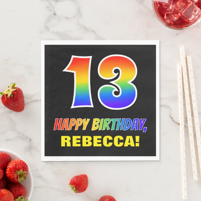 Guardanapo De Papel 13 Aniversário: Negrito, Divertido, Simples, Arco- (Insitu)