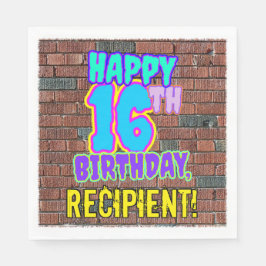 Guardanapo De Papel 16º aniversário ~ Divertido, Grafite Urbano Inspir