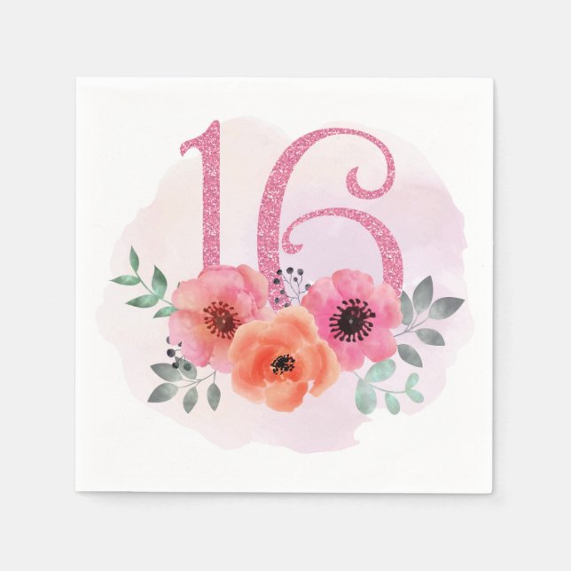Guardanapo De Papel 16 com Flores (Frente)