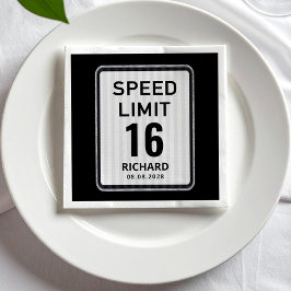 Guardanapo De Papel 16th Birthday Speed Limit Sign - ANY AGE Napkins