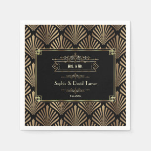 Guardanapo De Papel 1920 de Arte Deco Black Gatsby