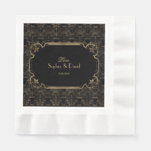 Guardanapo De Papel 1920 Dourado Excelente negro Gatsby Art Deco