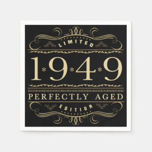 Guardanapo De Papel 1949 envelhecido perfeitamente aniversário do 70