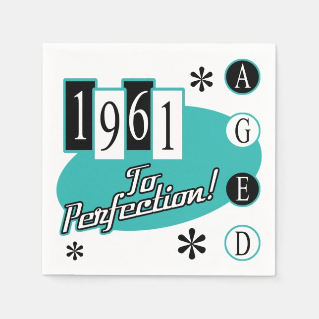 Guardanapo De Papel 1961 60º Meio século de aniversário Moderno (Frente)