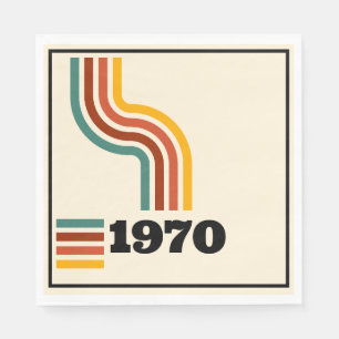 Guardanapo De Papel 1970 Aniversário do Poster vintage Retroativo ou R