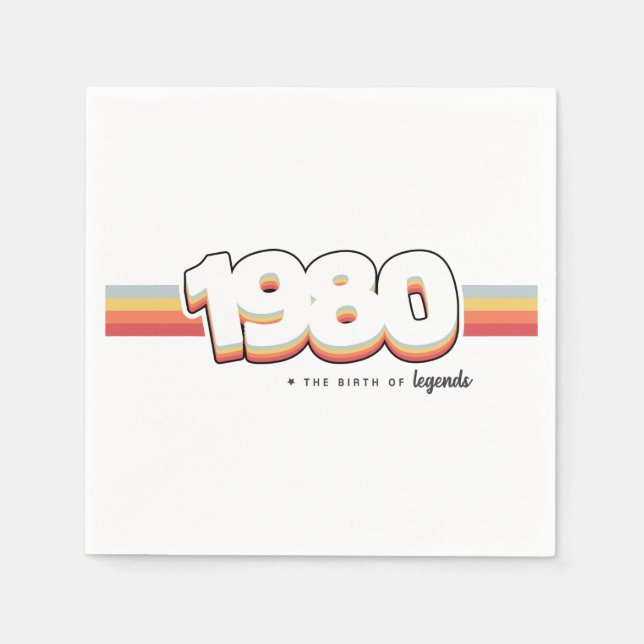 Guardanapo De Papel 1980 Nascimento de lendas (Frente)