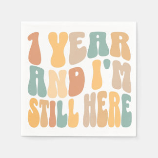 Guardanapo De Papel 1 Ano e Eu Ainda Estou Aqui 1º Aniversário de Trab