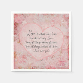 Guardanapo De Papel 1 Cor 13 - O Amor é Paciente O Amor é Bondoso