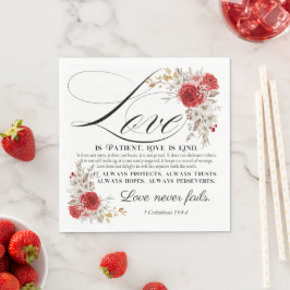 Guardanapo De Papel 1 Corinthians 13:4-8 O amor é a Bíblia do paciente