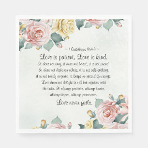 Guardanapo De Papel 1 Corinthians 13:4-8 O amor é paciente, o amor é