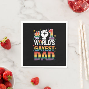 Guardanapo De Papel #1 Pai Gay Mais Gay do Mundo Dia dos Pais LGBT Eng