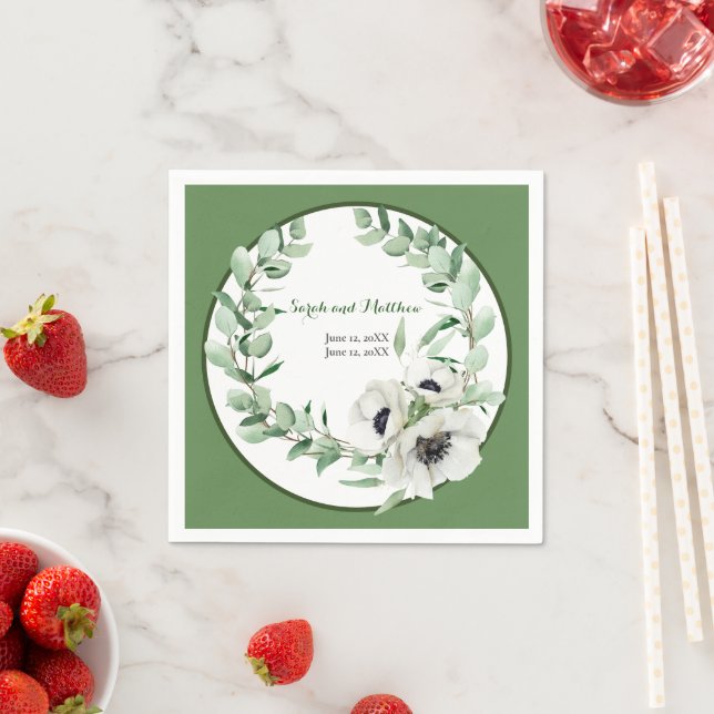 Guardanapo De Papel 20ª Festa de Aniversário de Casamento Papel Floral (Insitu)