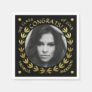 Guardanapo De Papel 2020 Festa de formatura Dourada Laurel Wreath