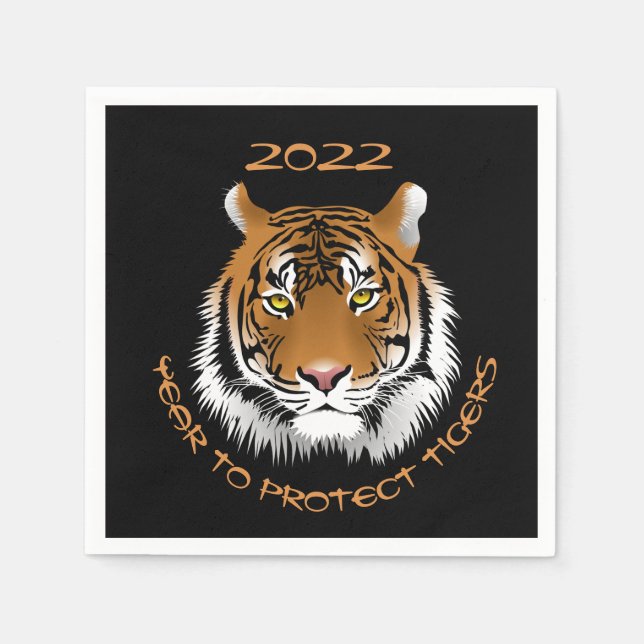 Guardanapo De Papel 2022 Ano para a Proteção dos Tigres (Frente)