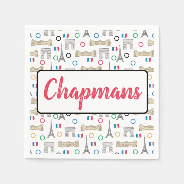 Guardanapo De Papel 2024 Paris França Games Summer Personalizados (Frente)