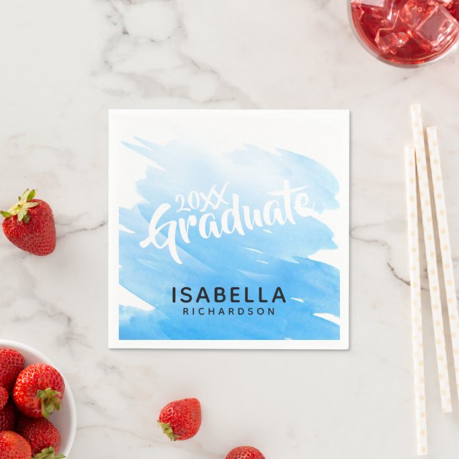 Guardanapo De Papel 2026 Graduate Blue Ombre Watercolor (Insitu)