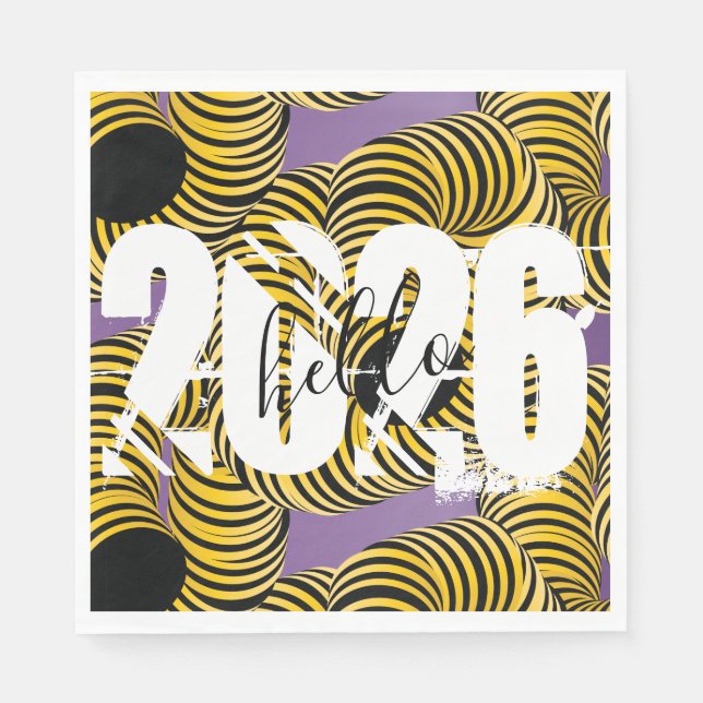 Guardanapo De Papel 2026 New Years Trippy Bold Font (Frente)