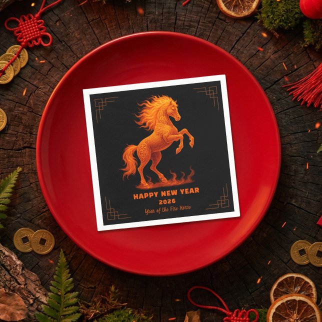 Guardanapo De Papel 2026 Year of the Fire Horse Chinese Zodiac (Criador carregado)