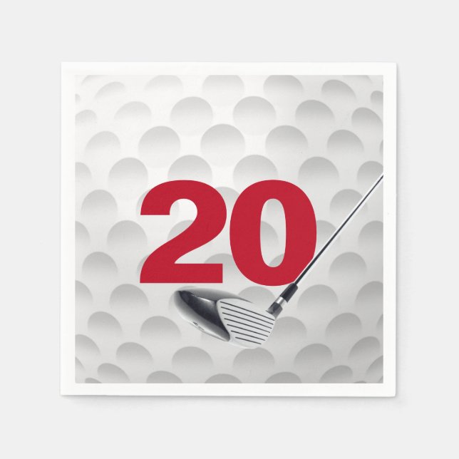 Guardanapo De Papel 20 Birthday Golf Ball (Frente)