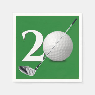 Guardanapo De Papel 20 Birthday Golf Ball And Club