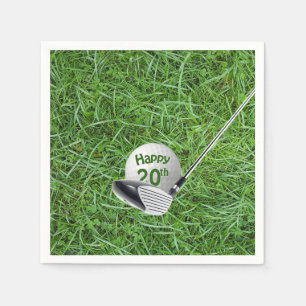 Guardanapo De Papel 20 Birthday Golf Ball and Club Napkins