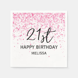 Guardanapo De Papel 21 ruas com brilho rosa quente