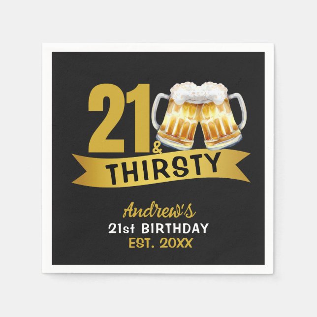 GUARDANAPO DE PAPEL 21 & THIRSTY-21ST BIRTHDAY INVITATION (Frente)