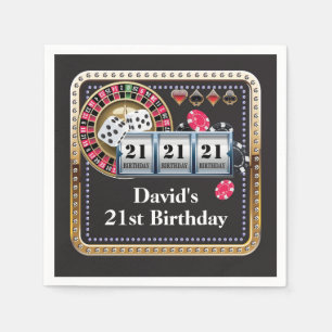Guardanapo De Papel 21rua Casino Poker Jogando Cartão Aniversário Na
