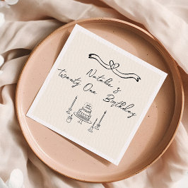 Guardanapo De Papel 21rua Retro Manuscrito Arco De Bolo Escrito À Mão 