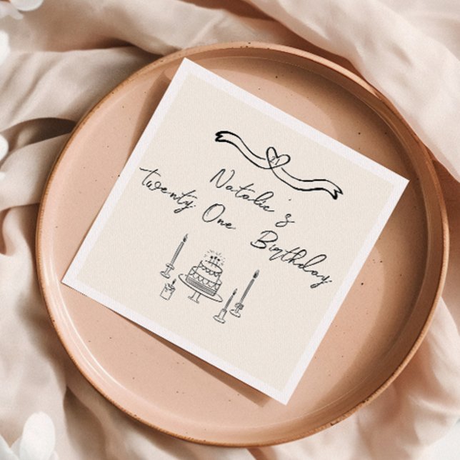 Guardanapo De Papel 21rua Retro Manuscrito Arco De Bolo Escrito À Mão  (Criador carregado)