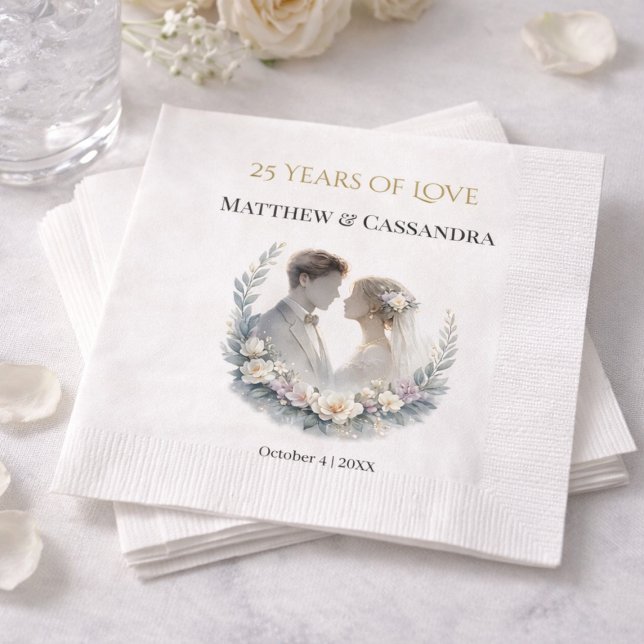 Guardanapo De Papel 25º Aniversário de Casamento Celebração como uma R (Criador carregado)