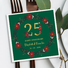 Guardanapo De Papel 25 Aniversário Personalizado de Natal Napkins