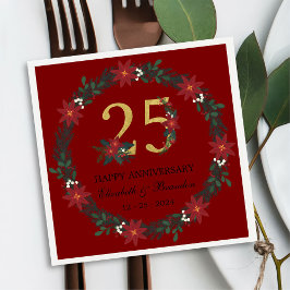 Guardanapo De Papel 25 Aniversário Personalizado de Natal Napkins