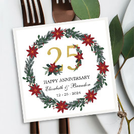Guardanapo De Papel 25 Aniversário Personalizado de Natal Napkins