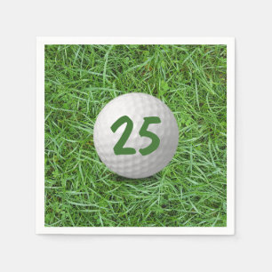 Guardanapo De Papel 25 Birthday Golf Ball em Grass Napkins